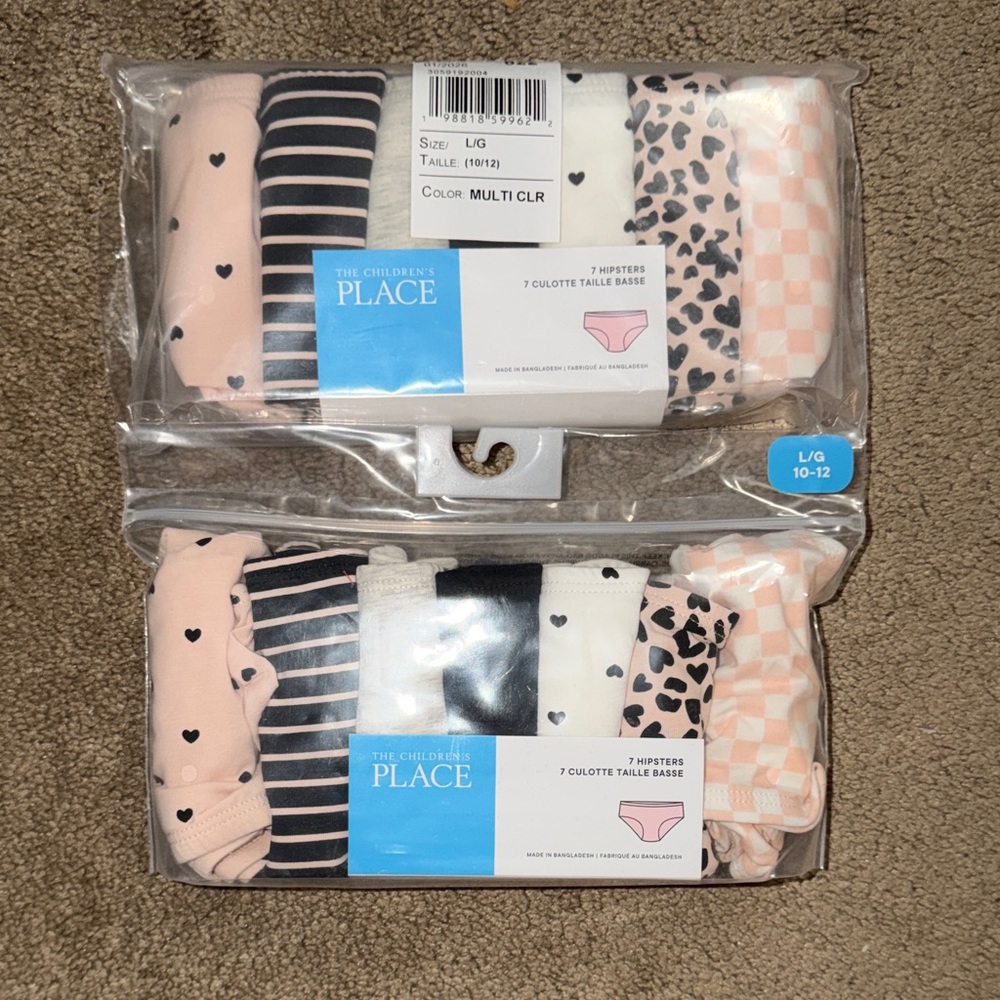 The Children's Place Girls 7-Pack Hipster Panties - Pink Black White